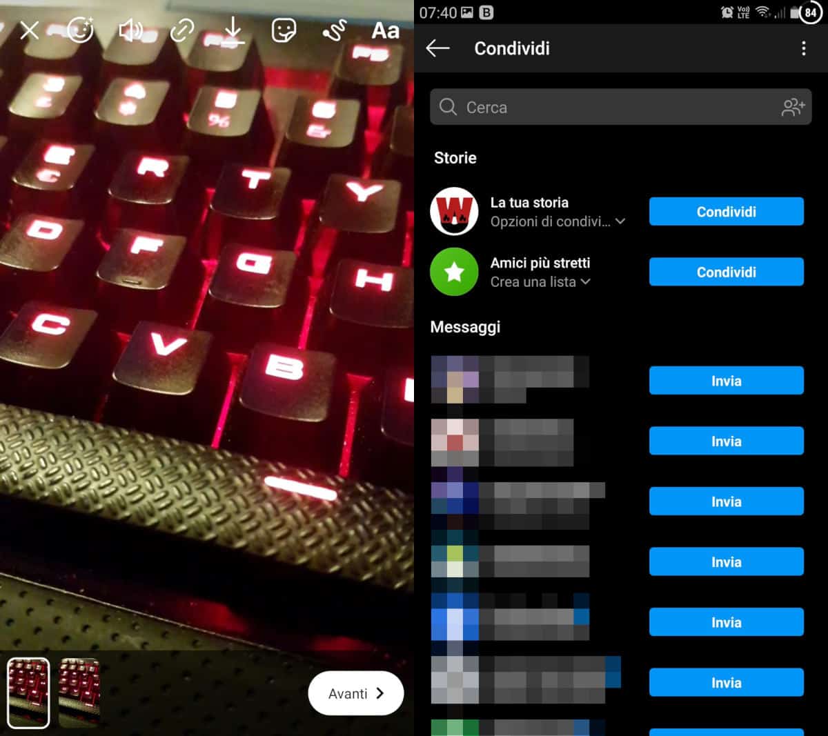 fare storie lunghe su Instagram condivisione