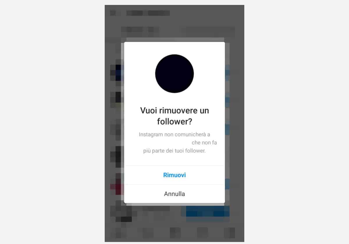 nascondere i post su Instagram togliere utente dai follower