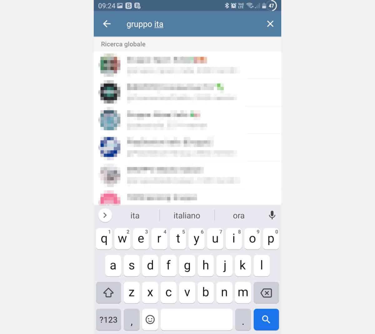cercare su Telegram gruppo