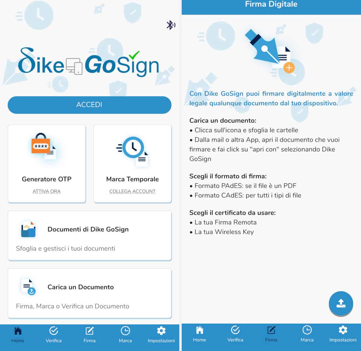 firmare digitalmente un documento app DikeGoSign iOS e Android