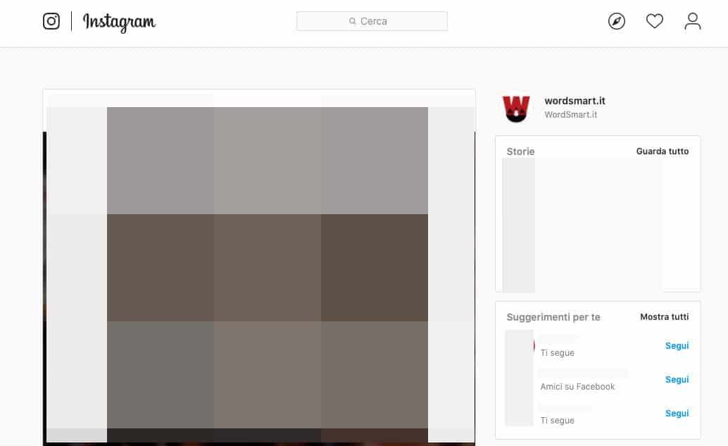 suggeriti Instagram sezione Suggerimenti per te IG Web