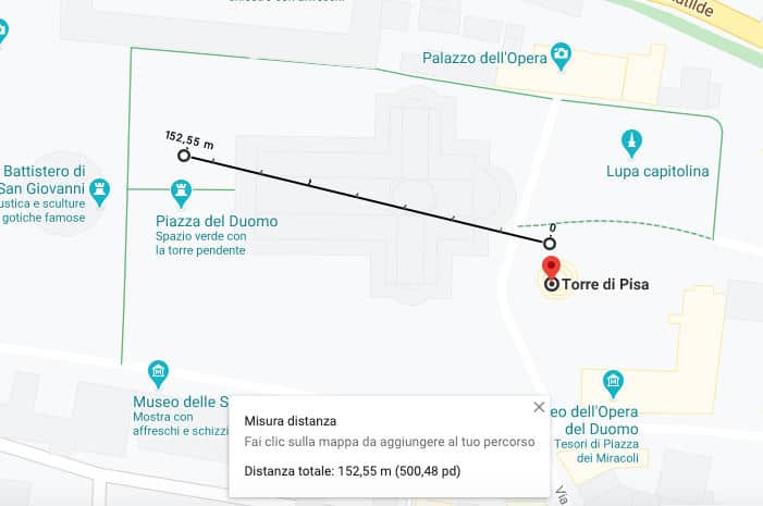 trovare le coordinate di un luogo misurazione distanze Google Maps