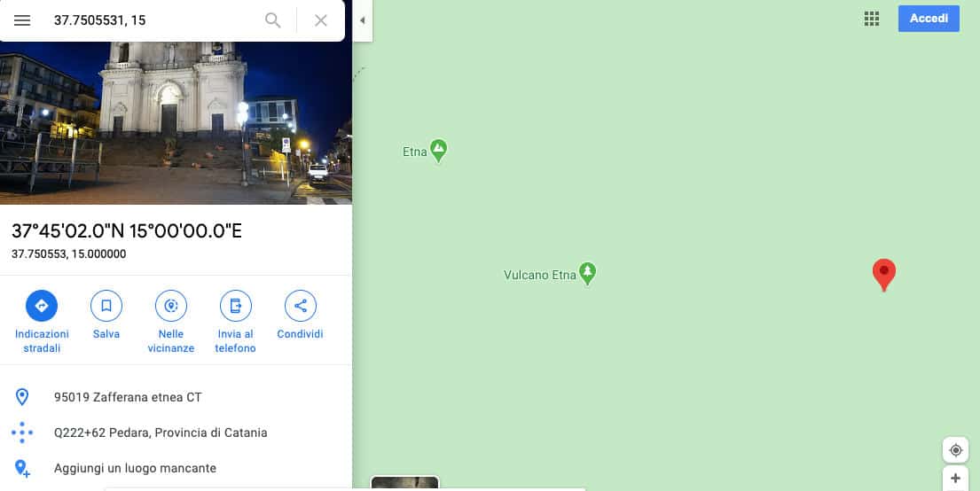 trovare le coordinate di un luogo ricerca tramite coordinate Google Maps