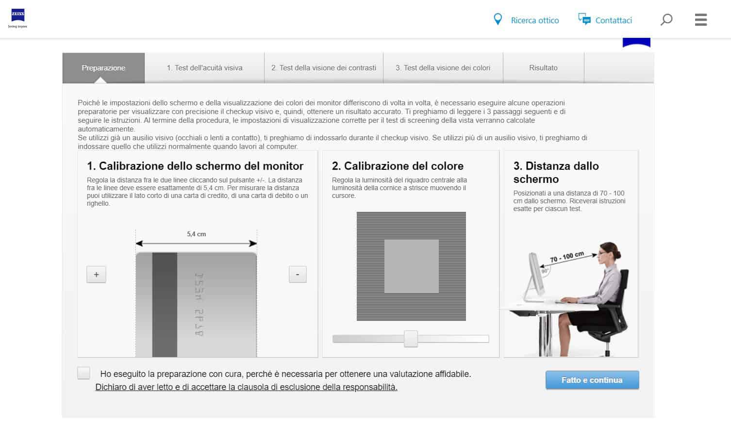 test acuità visiva Zeiss