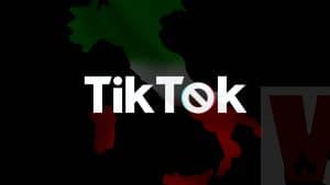 sigla TikTok con simbolo divieto e bandiera italiana età