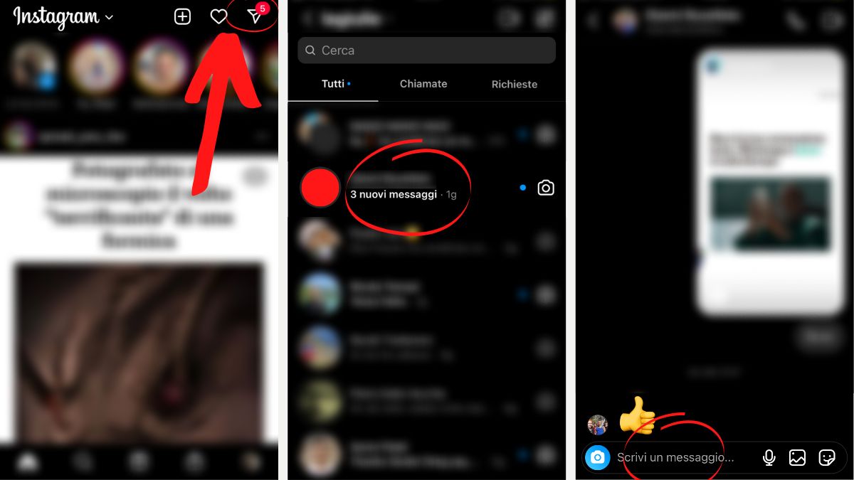 Come rispondere ad un messaggio specifico in Direct su Instagram su iOS