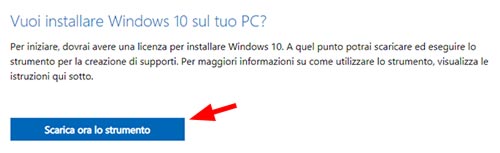 scaricare la ISO di windows 10