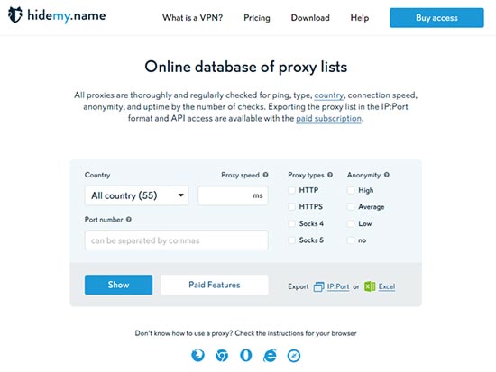 elenco server proxy gratuiti