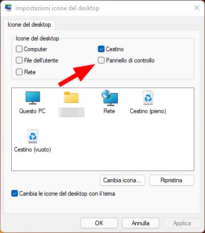 icona pannello di controllo desktop windows 11