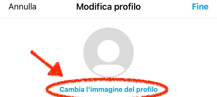 cambia immagine profilo instagram