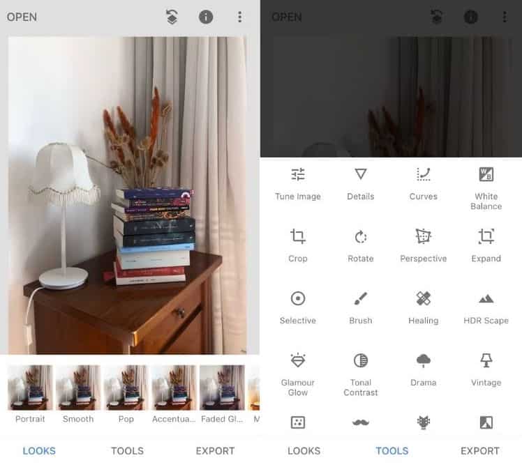App per modifica foto SnapSeed