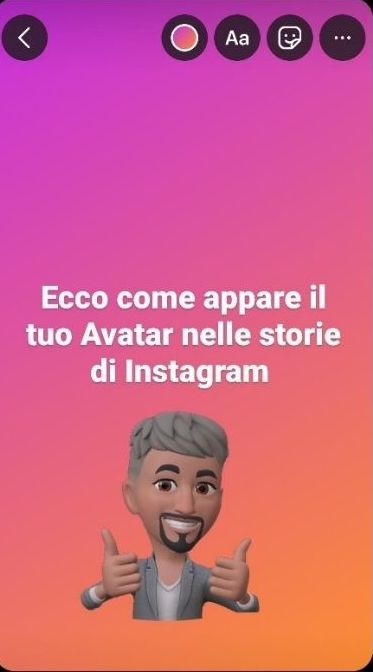 Come appare l'Avatar nelle storie di Instagram