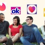 Gruppo di amici che utilizzano dating app