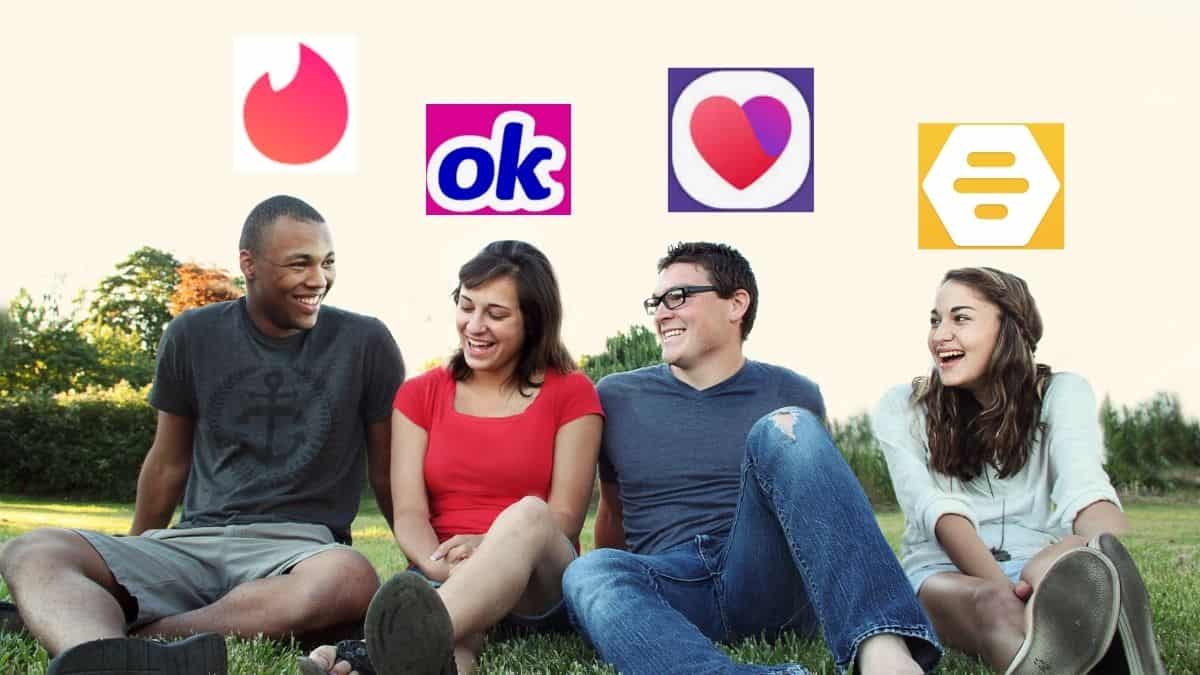 Gruppo di amici che utilizzano dating app