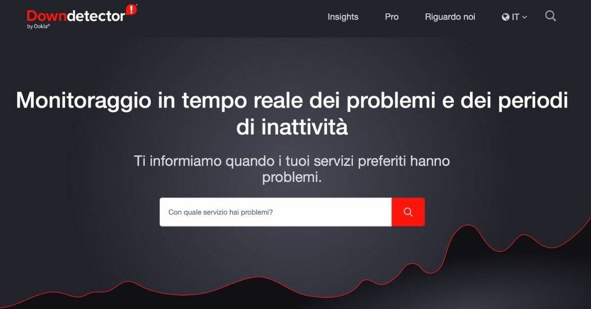 Homepage di Downdetector.it