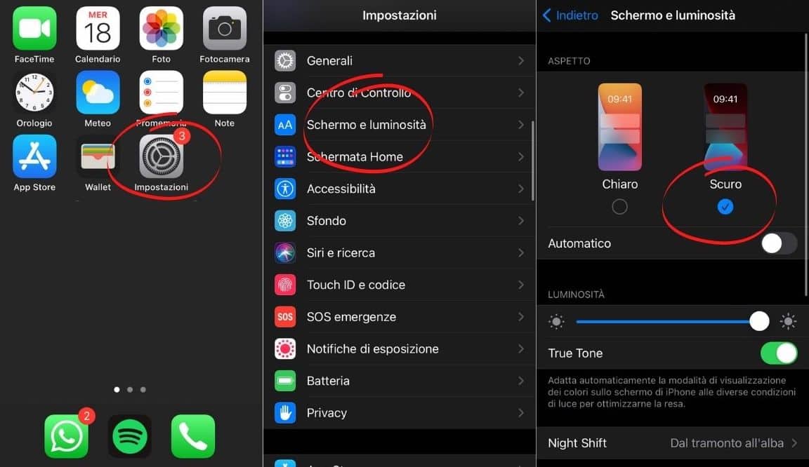 Impostare Dark Mode su iOS