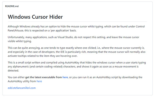 scaricare Windows Cursor Hider
