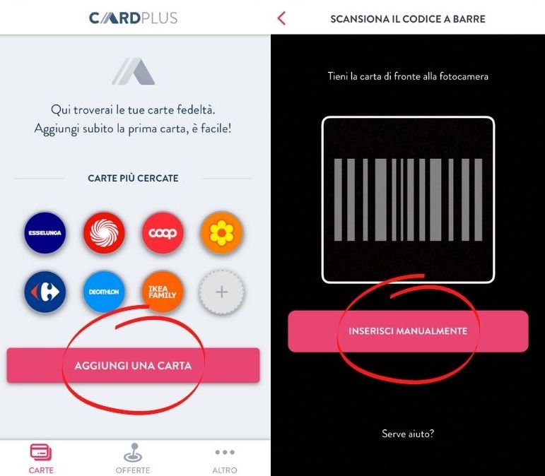 App tessere dei negozi CARDPlus