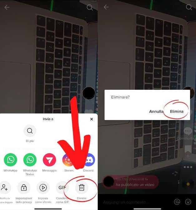 Come eliminare un video pubblicato su Tiktok
