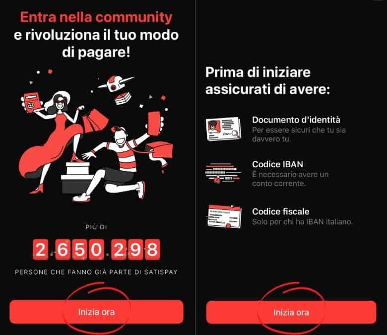 Inizio iscrizione a Satispay