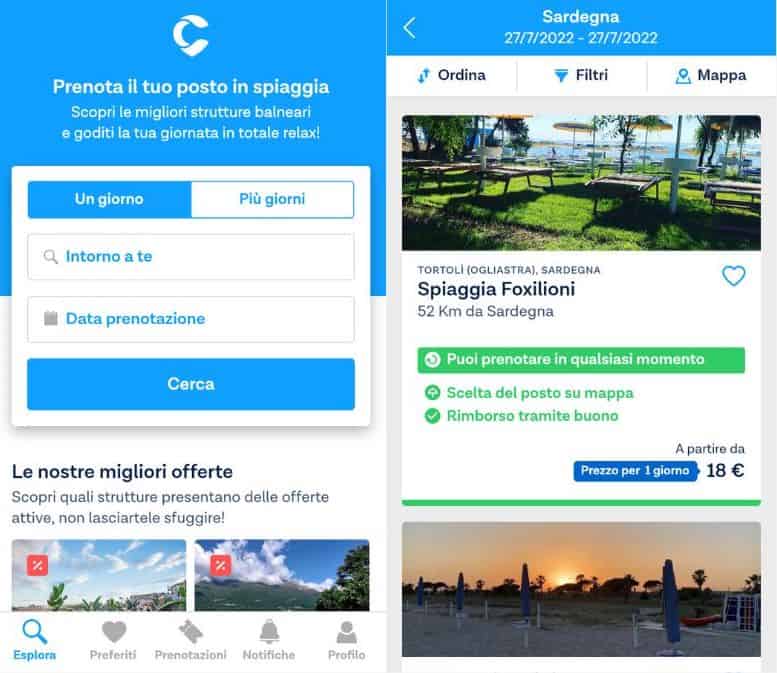 App per prenotare ombrelloni e lettini Cocobuk