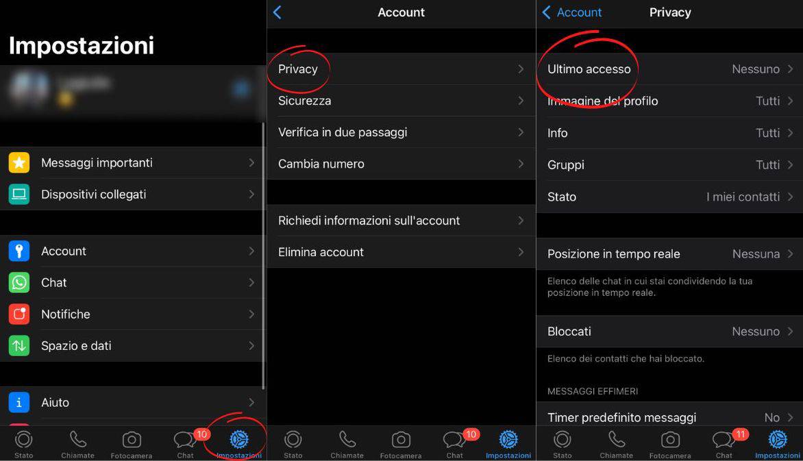 Come nascondere l'ultimo accesso su Whatsapp da iPhone