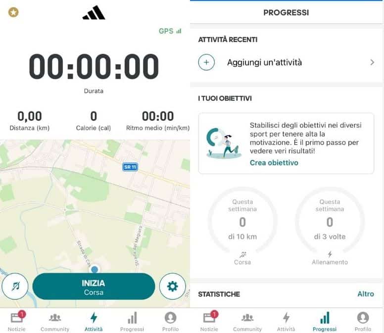 Adidas Running app contapassi