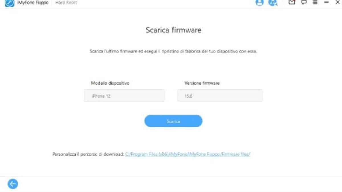 Scaricare il firmware su iMyFone Fixppo