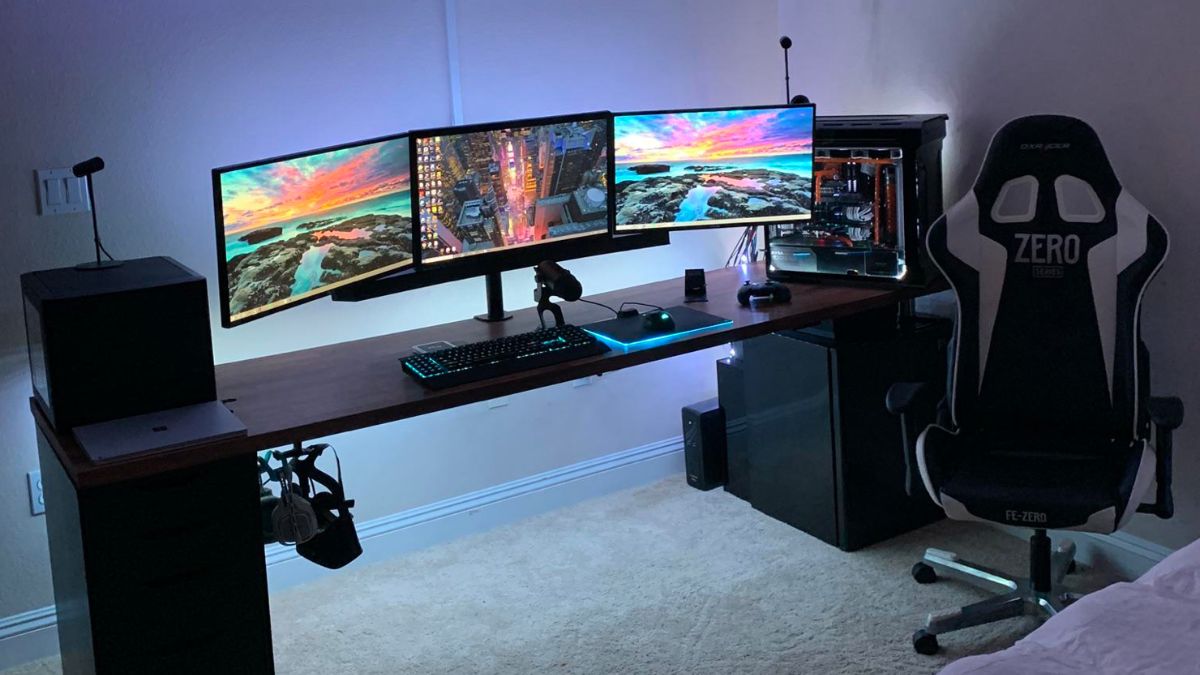 Postazione da gaming con sedia ergonomica