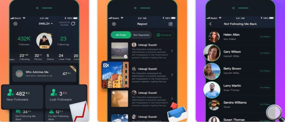 App per vedere chi smette di seguirti su Instagram Followers & Unfollow Reports+