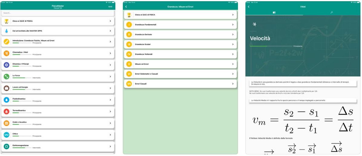 Screenshot di FisicaMaster, app per risolvere i problemi di fisica