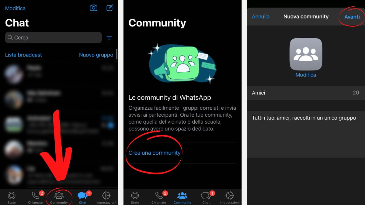 Come creare un community Whatsapp su iPhone
